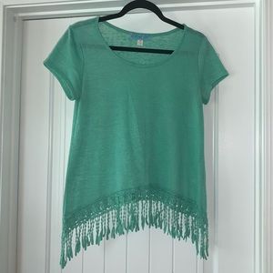 SOLD Turquoise Tasseled Shirt
